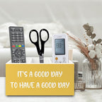 XPH Inspirational Pen Pencil Holder Organizer for Desk, Inspirational Gifts for Women, It's a Good Day to Have a Good Day Motivational Wooden Box Sign for Home Office Desk Tabletop Decorations