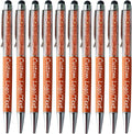 Yucold Customized Pens with Name/Logo - Touch Screen Stylus Ballpoint Pen, Perfect for Weddings, Business & Personalized Gifts (Orange,30)