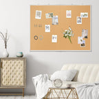 AMUSIGHT Double-Sided Large Cork Board, 60" x 40" Foldable Hanging Aluminum Framed Bulletin Board, Vision Board Pin Board Corkboards for Walls, Office, School Decor, 20 Pushpins
