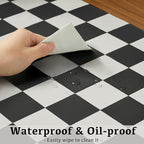 Ohocut Checkered Desk Mat, 31.5" x 15.7" Large Cute Black White Aesthetic Retro Accessoires, PU Leather Computer Laptop Desk Mat Mouse Keyboard Pad, Desk Writing Makeup Mat for Vanity/Work/Home Decor