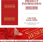 Buryeah 12 Pcs Reserved Seating Signs for Chairs Church Pew Reserved Chair Signs Placeholder with Printed Words for Weddings Parties Celebrations Receptions Church or Event (Red)