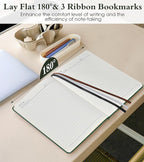 PAIBAS Lined Journal Notebook for Women Men, 160 Pages, A5 Hardcover Vintage Leather Journaling Notebooks for Work, School, Note Taking, Travel, Bible Study, Daily Diary for Writing 5.8"x8.5" (Green)