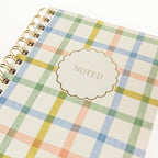 Graphique Plaid Hardbound Spiral Journal, 160 Ruled Pages Hard Cover Notebook, Diary, Lists, Record Month and Date, Premium Paper, 6” x 8”