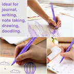 Fuyoooo 36 Pcs Felt Tip Pens 0.7mm Medium Point Colored Felt Tip Pens for Journaling Planner Writing Note-taking Art Office and School Supplies(Purple)