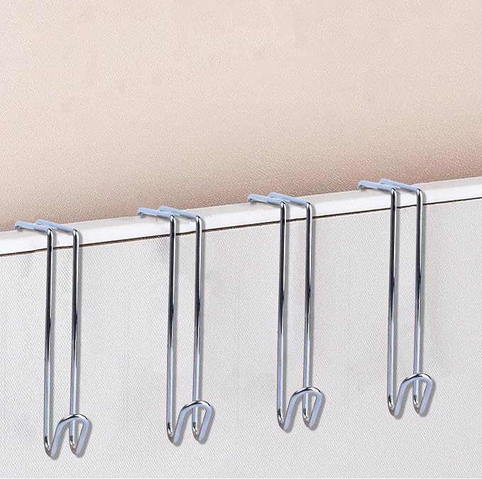 LIGHUFEIC 5 Pack Wire Cubicle Hook,Cubicle Accessories Wall Hangers for Clothing Mirrors, Pictures, Hats, and Bags in Office Cubicles Panels Cubicle Hooks(slive)