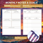 CAGIE Planner 2025-2026 Monthly: 12 Months July 2025 - June 2026 Calendar Daily Weekly Yearly Agenda 8.5" x 11" Large Academic Spiral Planners for Women with Tabs Stickers, Sunset