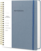 Oneirom Spiral Notebook - 8.5 x 10.98 Inch Large Hard Cover Notebook with Elastic Band & Pocket, 252 Pages, Lay Flat Wirebound Journal for Work, School, Planning & Note Taking ReefBlue