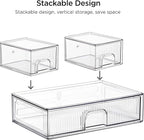 Vorey Clear Stackable Desk Storage Drawers, 3 Pack Acrylic Bathroom Makeup Organizers, Easily Assemble All Purpose Plastic Bins for Brightroom, Pantry Organization, Vanity, Undersink, Cabinet
