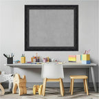Amanti Art Black Framed Magnetic Board 24x28 Medium Vision Board for use with Magnets, 100% Metal Sheet to Display Items as Office Decor or for Home Organization in mudroom, Kitchen or Kids Room