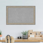 Amanti Art Silver Framed Magnetic Board 29x45 Large Vision Board for use with Magnets, 100% Metal Sheet to Display Items as Office Decor or for Home Organization in mudroom, Kitchen or Kids Room