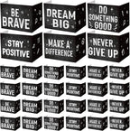 Honoson 24 Pcs Bulk Inspirational Privacy Folders for Students Cardboard Test Privacy Boards Motivational Words Desk Dividers Shield for Classroom School Study Supplies, 6 Styles(Monochromatic)