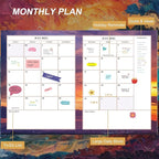 CAGIE Planner 2025-2026 Monthly: 12 Months July 2025 - June 2026 Calendar Daily Weekly Yearly Agenda 8.5" x 11" Large Academic Spiral Planners for Women with Tabs Stickers, Sunset