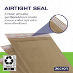 PACRON Biodegradable & Compostable Honeycomb Padded Mailers (10.5”x16"–100pk) Recyclable Hex Coat Paper Shipping Envelopes with Tamper-Resistant Self-Seal, Durable Brown Mailing Envelopes- Made in USA