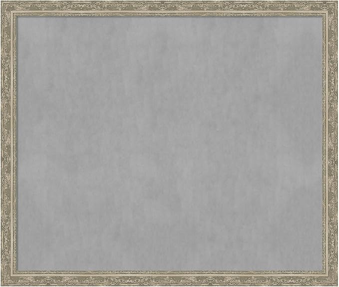 Amanti Art Silver Framed Magnetic Board 44x52 Oversize Vision Board for use with Magnets, 100% Metal Sheet to Display Items as Office Decor or for Home Organization in mudroom, Kitchen or Kids Room