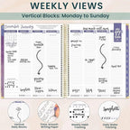 bloom daily planners 2026 Hardcover Calendar Year Goal & Vision Planner (January to December) - Monthly & Weekly Agenda Organizer - 7.5" x 9" - Good Things Are Coming