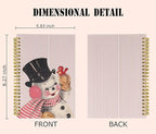 Knibeo Vintage Pink Christmas Snowman Notebook - Snowman Christmas Notebook, Pink Notebook, Merry Christmas Notebook, 5.5×8.3 Lined Paper Spiral Bound Notebook with 164 Pages