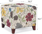 Edeco Ottoman with Square Cube Design, 16 Inch Footstools and Ottomans Small, Large Load Capacity, Square Foot Rest Ottoman for Living Room