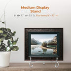TR-LIFE Plate Stands for Display - 8 Inch Holder + Metal Easel Stand for Picture Frame, Decorative Plates, Photo, Book, Collectibles (Silver 2 Pack)