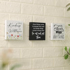 3 Pcs Inspirational Wood Box Sign Set, 5x5 Inches Motivational Quotes Wooden Blocks, Rustic Table Centerpiece Decorations