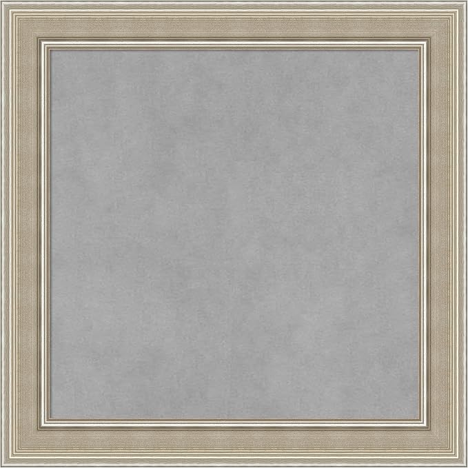 Amanti Art Silver Framed Magnetic Board 20x20 Small Vision Board for use with Magnets, 100% Metal Sheet to Display Items as Office Decor or for Home Organization in mudroom, Kitchen or Kids Room