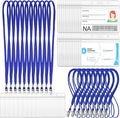 Marspark 50 Sets Clear Name Tags with Lanyard, Lanyards for ID Badges Reusable Strap with ID Holder Plastic Name Badges for Adults Business School Church Conference (Blue)