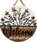 Wood front door sign Wood sign Home decor Welcome sign Sign for front door House warming gift Wedding gift (Wildflower 2.0-DS033(NB) P002, 15" Width)