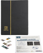 Stamp Albums 160 Pockets - Stockbooks with 30x197mm Sleeves, 10 Double Sided Black Page with Leatherette Padded Black Cover, Collection Storage Folder for Paper Money Postage Stamps AS0108BK