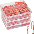 NEEWAY Colorful Paper Clips Assorted Sizes, Small and Large Paperclips, 210 Count, 3 Pack of 70 (Red)