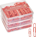 NEEWAY Colorful Paper Clips Assorted Sizes, Small and Large Paperclips, 210 Count, 3 Pack of 70 (Red)