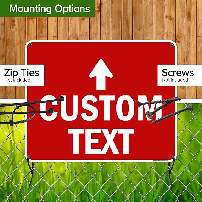 Custom Arrow,Custom Directional Sign, Up Arrow,24x30 Inches, 55 mil thick HDPE (high density polyethylene) Made in USA by My Sign Center