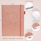 Legend Hourly Schedule Planner PRO Dated Jan 2026-Jan 2027 – Deluxe Weekly & Daily Organizer with Time Slots. Appointment Book Journal for Work & Time Management, A4 Hardcover, Rose Gold