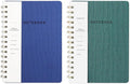 Spiral Notebook-5.75" x 8.125" College Ruled Journal with Inner Pockets and 160 Pages,PU Leather Cover Business Journal, Twin-Wire Binding Notebook Perfect for Office & Home School Supplies 2 pack NavyBlue/Green