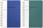 Spiral Notebook-5.75" x 8.125" College Ruled Journal with Inner Pockets and 160 Pages,PU Leather Cover Business Journal, Twin-Wire Binding Notebook Perfect for Office & Home School Supplies 2 pack NavyBlue/Green