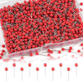 1000 Pcs Multi-Color Push Pins, Map Pins for Travel Map, Small Map Tacks with Plastic Beads Head for Cork Board (Red, 1/8 ")
