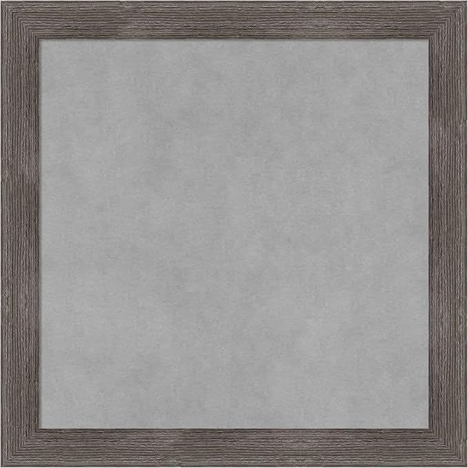 Amanti Art Grey Framed Magnetic Board 19x19 Small Vision Board for use with Magnets, 100% Metal Sheet to Display Items as Office Decor or for Home Organization in mudroom, Kitchen or Kids Room