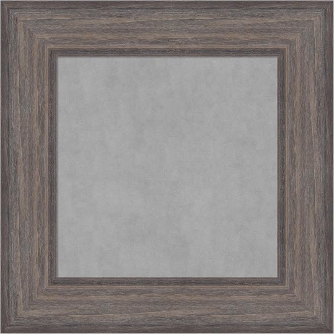 Amanti Art Grey Framed Magnetic Board 17x17 X-Small Vision Board for use with Magnets, 100% Metal Sheet to Display Items as Office Decor or for Home Organization in mudroom, Kitchen or Kids Room