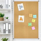 Lockways Large Cork Board Bulletin Board, Bulletin CorkBoard 72 x 36 Inch, Notice Message Pin Board,F Silver Aluminium Frame