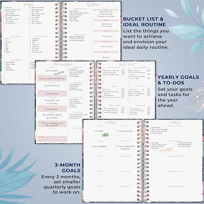 PLANBERRY Large Hourly Schedule Planner Premium – Undated Organizer for Productivity, Time Management & Budget, 8x10.4″ (Rose Flamingo)
