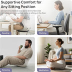 CabSupport Lumbar Support for Office Chair M5 Plus – Ergonomic Support Seat for Posture Correction and Lower Back Pain Relief – Extra Wide & Sturdy, Washable Pads for Office, Home, Car & Floor Sitting