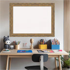 Amanti Art White Cork Board for Wall, 24x32 Vision Board with Gold Frame, Medium Corkboard Office Decor for Home Organization, Traditional Corkboard Pinboard to Display Items for Home Organization