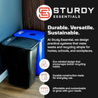 Sturdy Essentials City Box 7 Gallon Double Bin Trash Can Recycle Bin with Lid for Residential, Business, and Commercial Recycling - NYC Compliant (Double Kit Paper Waste)