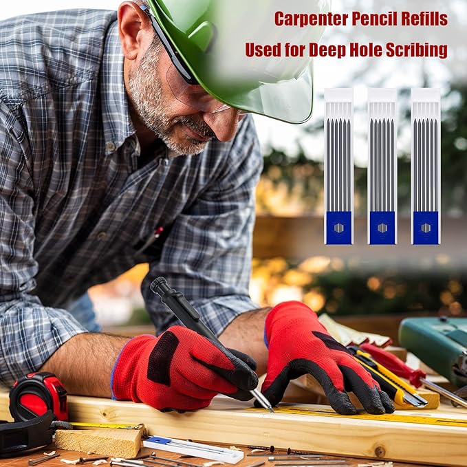 Zhehao 120 Pieces 2.8 mm Carpenter Pencils Lead Refills HB Refill for Construction Pencils Refills Mechanical for Writing Drawing Drafting Woodworking Construction(Black)