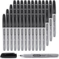 WOSWEL Permanent Markers Bulk, Ultra Fine Point, 48 Pack Black Permanent Marker set, Felt Tip Pens Works on Plastic, Wood, Stone, Metal and Glass for Doodling, Marking