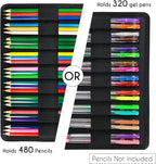 YOUSHARES Big Capacity Colored Pencil Case - 480 Slots large Pen Case Organizer with Multilayer Holder for Prismacolor Colored Pencils & Gel Pen (Quicksand Gold)
