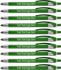 Personalized with Your Custom Logo or Text Pens-Pack of 300- for Marketing, Parties, and Events, 2 in 1 Capacitive Stylus & Ballpoint Pen Compatible with Touchscreen Devices, Black Ink, Green Pens