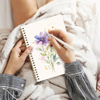 JWVK Vintage Wild Flower Botanical Plant Notebook 03,Rustic Spring Floral Cottagecore Notebook Journal for Work Office School Student Teacher,Hardcover Spiral Notebook 5.5x8.5