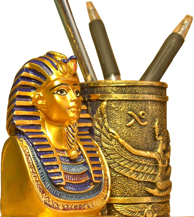 Daisylily Ancient Egyptian Pencil Holder, King Pharaoh Pen Cup, Pen Holder for Desk Office Pen Organizer, Pencil Cup Storage Containers - Egyptian