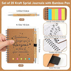 Moinchore 20 Sets Employee Appreciation Gift Inspirational Spiral Notebook with Bamboo Pen Sticky Note Thank You Valentines Day Gift for Coworker Office Staff Team Nurse Teacher (Sometimes You Forget)