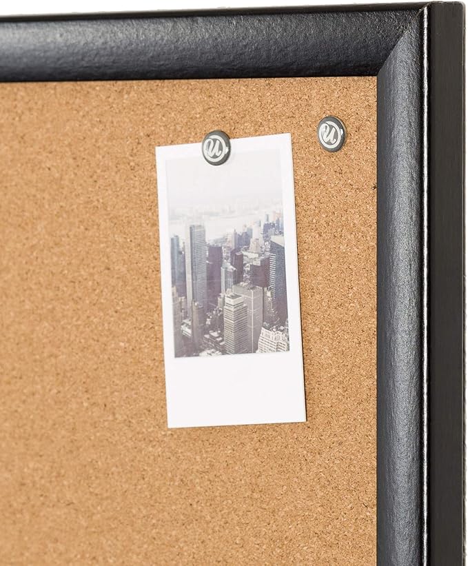 U Brands Cork Bulletin Board, 36" x 48" Inches, Black Wood Frame (2876U00-01)