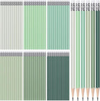 TecUnite 120 Pcs #2 HB Pencils with Eraser No 2 Unsharpened Wooden Hexagonal Pencils for Adults Gifts for School Exam art Learning Office Sketching(Green Series)